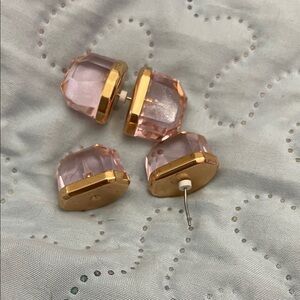 Swarovski Elegant Pink and Gold Stud Earrings